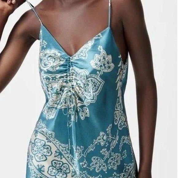 Zara Dresses Zara Satin Effect Print Dress Poshmark